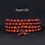 Buddha Stones Tibetan Small Leaf Red Sandalwood Balance Bracelet - 6mm*108 - image 1