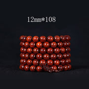 Buddha Stones Tibetan Small Leaf Red Sandalwood Balance Bracelet - 12mmm*108 - image 5