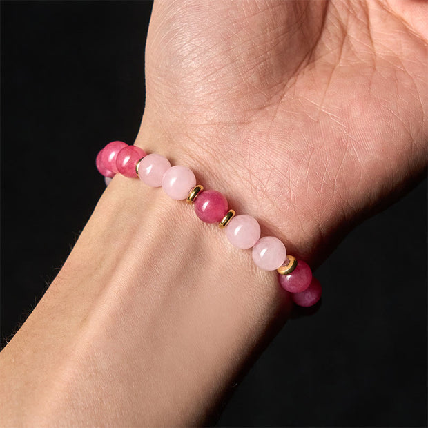 FREE Today: Love Positive Strawberry Quartz Pink Crystal Beads Bracelet - image 4