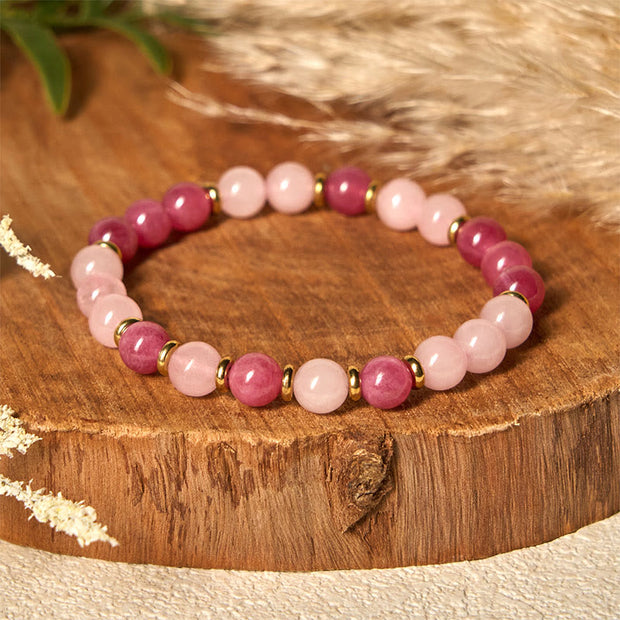 FREE Today: Love Positive Strawberry Quartz Pink Crystal Beads Bracelet - image 1