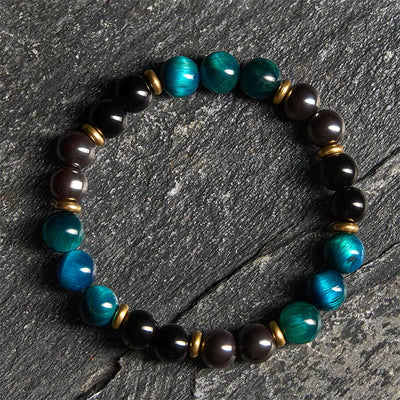 FREE Today: Positive and Protection Natural Blue Tiger Eye Beads Bracelet - Blue Tiger Eye (Wrist Circumference: 19-22cm) - image 0