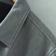Buddha Stones Men's Plain Long Sleeve Thermal Fleece-Lined Ramie Linen Cotton Jacket With Pockets - image 5