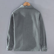 Buddha Stones Men's Plain Long Sleeve Thermal Fleece-Lined Ramie Linen Cotton Jacket With Pockets - image 1