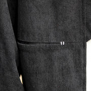 Buddha Stones Solid Color Open Front Long Sleeve Jacket Men's Cotton Corduroy Kimono With Pockets - image 21