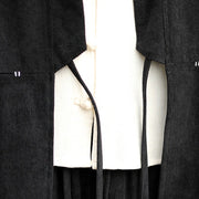 Buddha Stones Solid Color Open Front Long Sleeve Jacket Men's Cotton Corduroy Kimono With Pockets - image 20