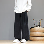 Buddha Stones Plain Color Pure Cotton Corduroy Men's Harem Pants With Pockets - image 28