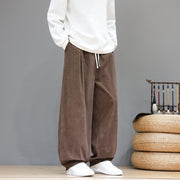 Buddha Stones Plain Color Pure Cotton Corduroy Men's Harem Pants With Pockets - image 7