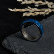 FREE Today: Balance and Calm Tibetan Scriptures Blue Pharmacist Mantra Titanium Steel Spinner Ring - image 2