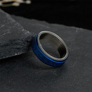 FREE Today: Balance and Calm Tibetan Scriptures Blue Pharmacist Mantra Titanium Steel Spinner Ring - image 3
