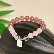 FREE Today: Healing and Love Rose Quartz Strawberry Quartz Good Luck Charm Bracelet - image 2