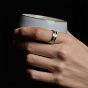 Buddha Stones Tibetan Scriptures Shurangama Mantra Titanium Steel Spinner Balance Ring - image 4