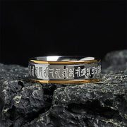Buddha Stones Tibetan Scriptures Shurangama Mantra Titanium Steel Spinner Balance Ring - 70-73mm - image 0