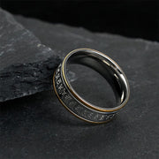 Buddha Stones Tibetan Scriptures Shurangama Mantra Titanium Steel Spinner Balance Ring - image 3