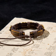 Buddha Stones Five-emperor Coins Pi Xiu Wealth Leather Rope Bracelet  - image 4