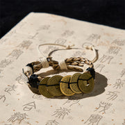 Buddha Stones Five-emperor Coins Amulet Protection Rope Bracelet  - image 1