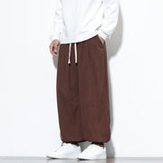 Buddha Stones Fall Plain Drawstring Simple Design Men's Harem Cotton Corduroy Pants With Pockets - image 61