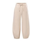 Buddha Stones Daily Drawstring Chinese Zen Style Men's Wide Leg Pure Cotton Pants With Pockets - image 9