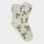Buddha Stones Chinese Frog-Button Design Jacquard Bamboo Pattern Micro Crew Women's Socks - image 17