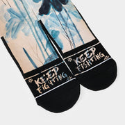 Buddha Stones Casual Lotus Chinese Landscape Painting Micro Crew Men Women Unisex Socks - image 3