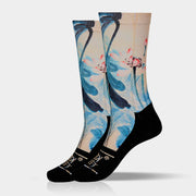 Buddha Stones Casual Lotus Chinese Landscape Painting Micro Crew Men Women Unisex Socks - image 8