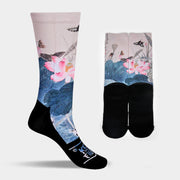 Buddha Stones Casual Lotus Flowers Leaves Butterfly Micro Crew Men Women Unisex Socks - image 8