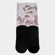 Buddha Stones Casual White Crane Pine Trees Mountains Micro Crew Men Women Unisex Socks - image 12