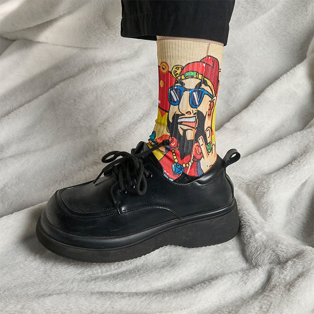 Buddha Stones Casual God Of Wealth Red Envelopes Ingot Micro Crew Men Women Unisex Socks - image 5