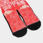 Buddha Stones Casual God Of Wealth Auspicious Clouds Micro Crew Men Women Unisex Socks - image 3