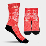 Buddha Stones Casual God Of Wealth Auspicious Clouds Micro Crew Men Women Unisex Socks - image 8