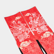 Buddha Stones Casual God Of Wealth Auspicious Clouds Micro Crew Men Women Unisex Socks - image 2