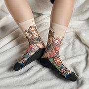 Buddha Stones Casual God Of Wealth Ruyi Handle Micro Crew Men Women Unisex Socks - image 5