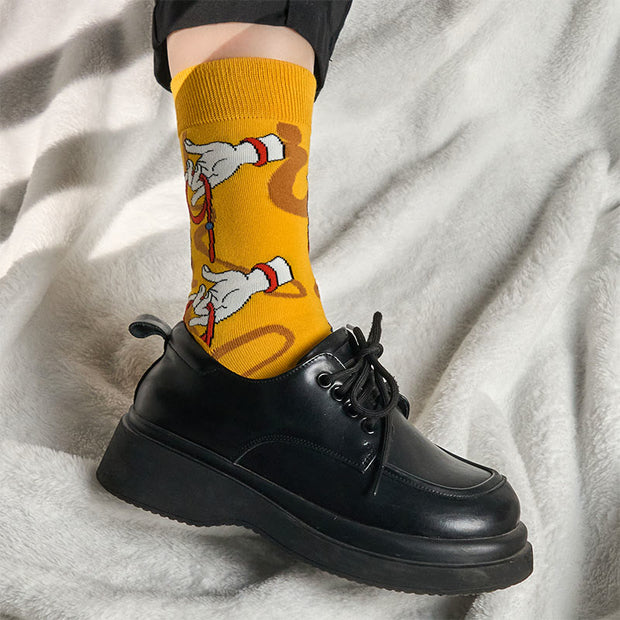 Buddha Stones Casual Sacred Buddha Hand Holding Red Rope Micro Crew Women's Socks - image 2