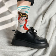 Buddha Stones Casual Dunhuang Feitian Design Micro Crew Women's Socks - image 4