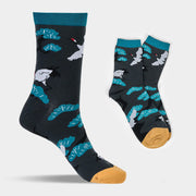 Buddha Stones Casual White Crane Pine Tree Design Micro Crew Women's Socks - image 1