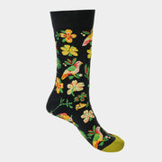 Buddha Stones Colorful Blooming Flower Bird Pattern Men Women Unisex Cotton Crew Socks - image 5