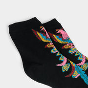 Buddha Stones Casual 3 Pairs Of Multicolored Phoenix Quarter Women's Socks - image 7