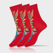Buddha Stones Casual 3 Pairs Of Multicolored Phoenix Quarter Women's Socks - image 23