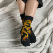 Buddha Stones Casual 5 Pairs of Golden Dragon Quarter Women's Socks - image 4