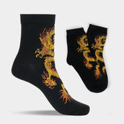 Buddha Stones Casual 5 Pairs of Golden Dragon Quarter Women's Socks - image 2