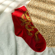 Buddha Stones Casual 5 Pairs of Golden Dragon Quarter Women's Socks - image 30