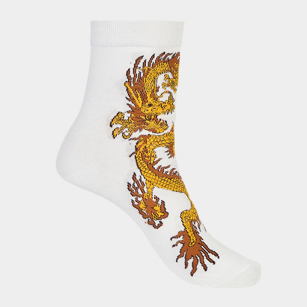 Buddha Stones Casual 5 Pairs of Golden Dragon Quarter Women's Socks - image 21