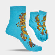 Buddha Stones Casual 5 Pairs of Golden Dragon Quarter Women's Socks - image 23