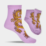 Buddha Stones Casual 5 Pairs of Golden Dragon Quarter Women's Socks - image 11