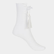 Buddha Stones Pure Color Chinese Frog-Button Tassels Design Women's Micro Crew Cotton Socks - image 9