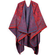 Buddha Stones Tibetan Color Contrast Design Paisley Floral Pattern Cozy Scarf Shawl - OrangeRed - image 8