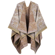 Buddha Stones Tibetan Jacquard Elephant Geometry Pattern Unisex Cozy Scarf Shawl - Tan - image 4