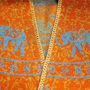Buddha Stones Tibetan Jacquard Elephant Geometry Pattern Unisex Cozy Scarf Shawl - image 10