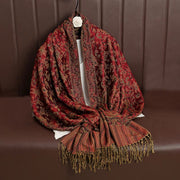 Buddha Stones Ethnic Daily Tibetan Paisley Pattern Tassel Cozy Scarf Shawl - image 5