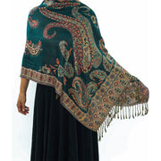 Buddha Stones Bohemia Style Tibetan Paisley Floral Pattern Tassel Cozy Scarf Shawl - image 2