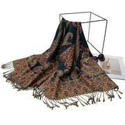 Buddha Stones Bohemia Style Tibetan Paisley Floral Pattern Tassel Cozy Scarf Shawl - image 6